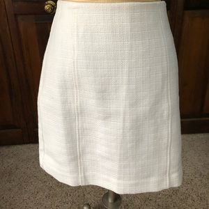 Cream zip back mini skirt